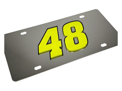 Alex Bowman #48 Fluorescent Stainless Steel License Plate