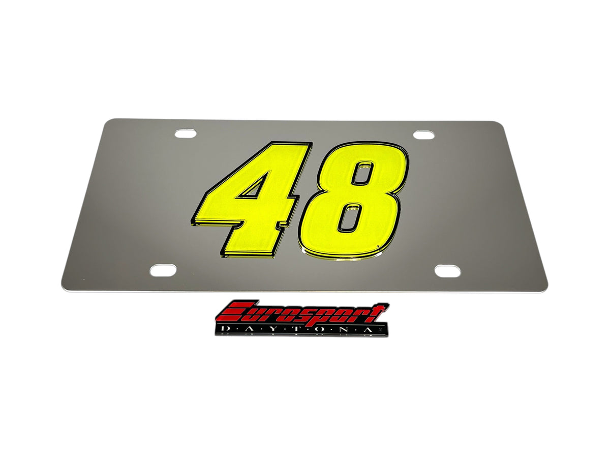 Alex Bowman #48 Fluorescent Stainless Steel License Plate