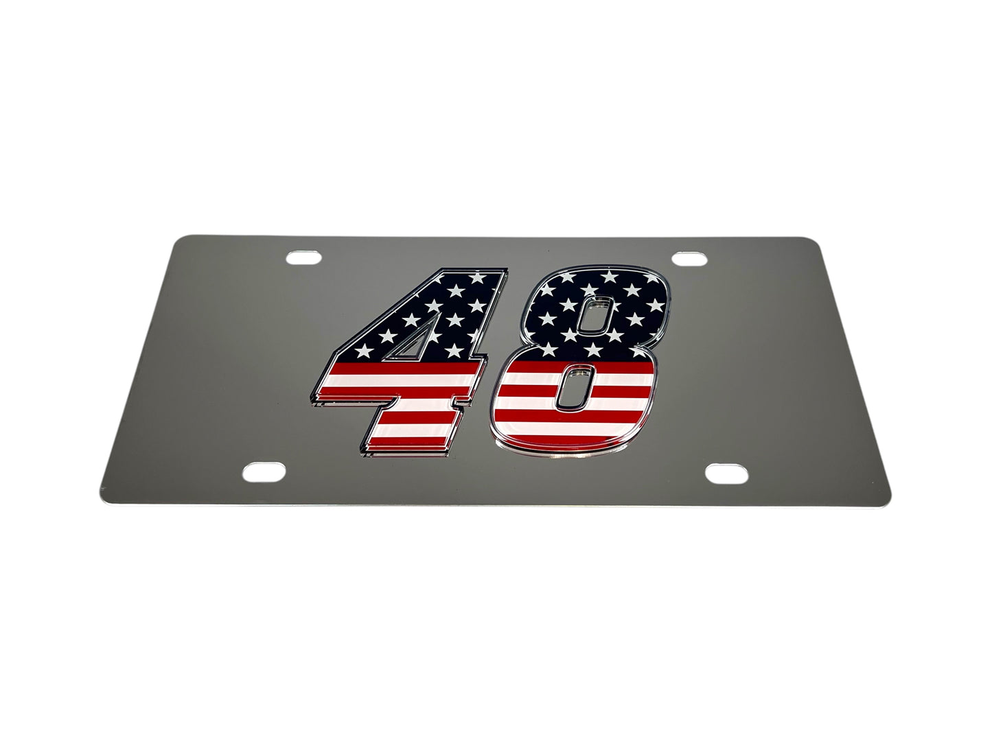 Alex Bowman #48 Patriotic Stainless Steel License Plate