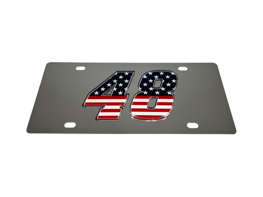 Alex Bowman #48 Patriotic Stainless Steel License Plate