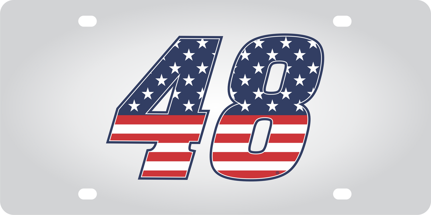 Alex Bowman #48 Patriotic Stainless Steel License Plate