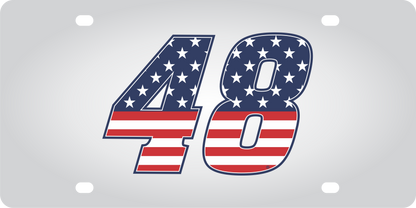 Alex Bowman #48 Patriotic Stainless Steel License Plate