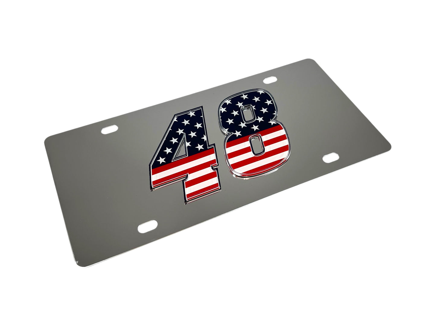 Alex Bowman #48 Patriotic Stainless Steel License Plate