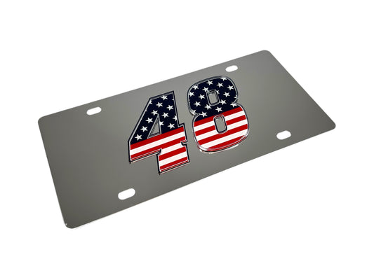 Alex Bowman #48 Patriotic Stainless Steel License Plate