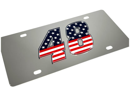Alex Bowman #48 Patriotic Stainless Steel License Plate