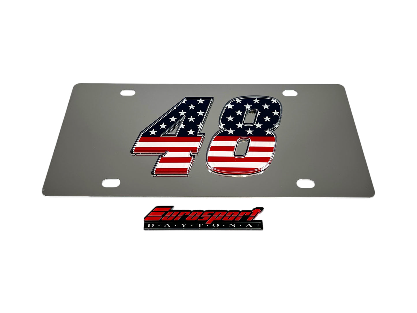 Alex Bowman #48 Patriotic Stainless Steel License Plate