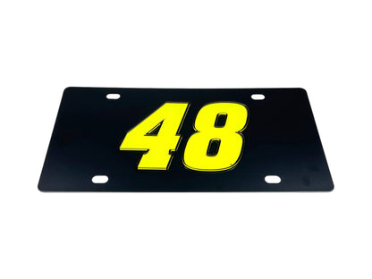 Alex Bowman #48 Fluorescent Carbon Steel License Plate