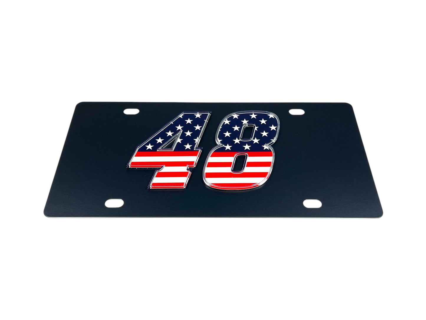 Alex Bowman #48 Patriotic Carbon Steel License Plate