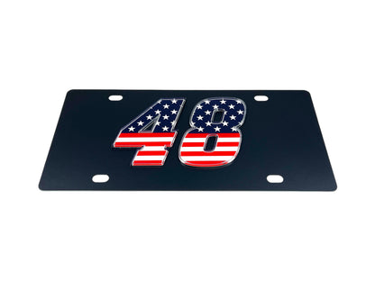 Alex Bowman #48 Patriotic Carbon Steel License Plate