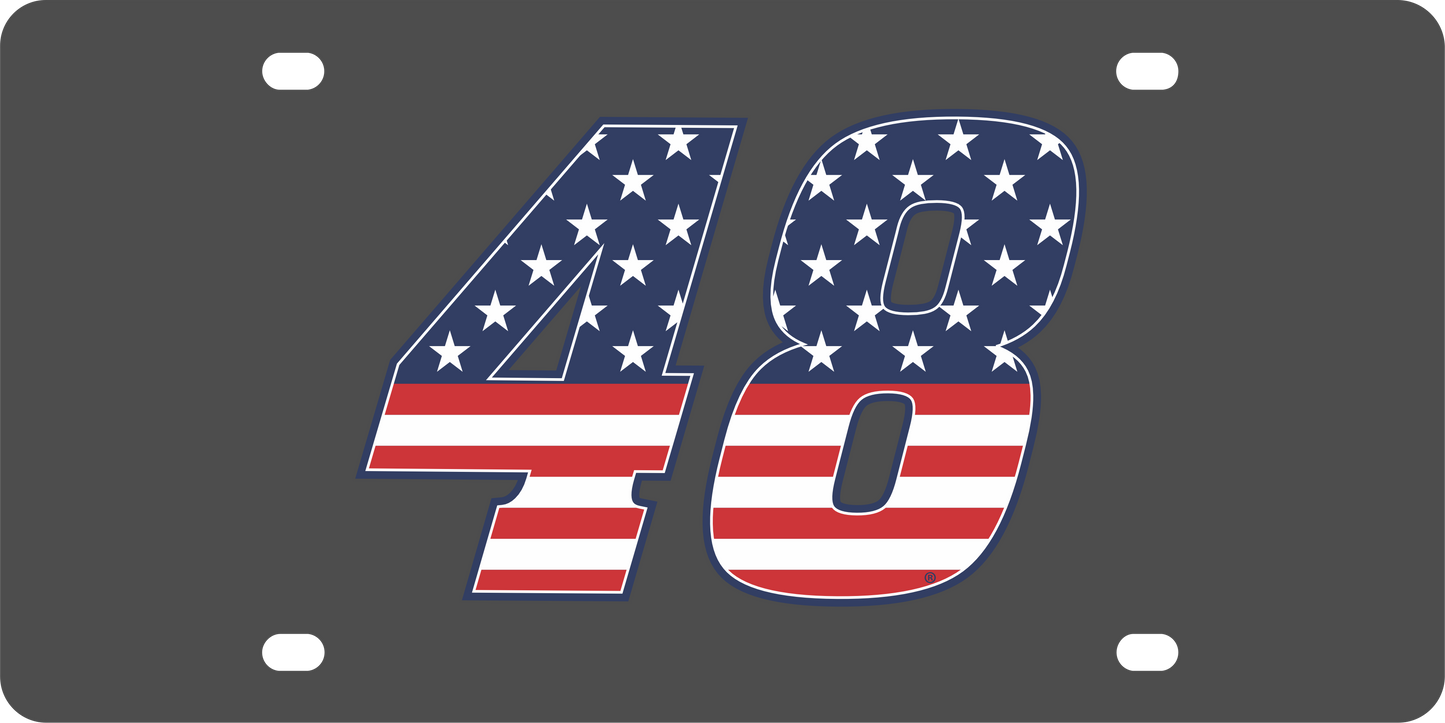 Alex Bowman #48 Patriotic Carbon Steel License Plate