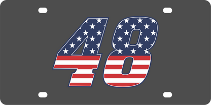 Alex Bowman #48 Patriotic Carbon Steel License Plate