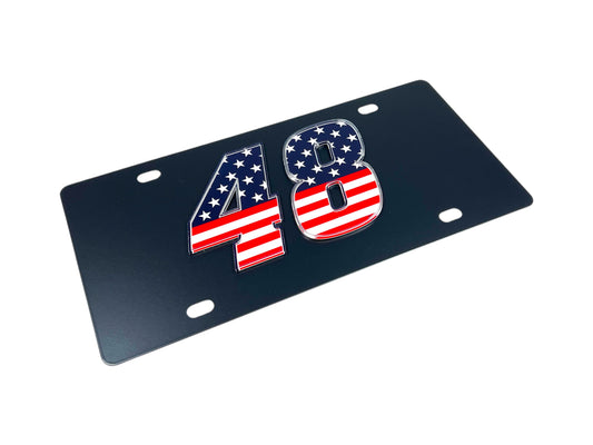 Alex Bowman #48 Patriotic Carbon Steel License Plate