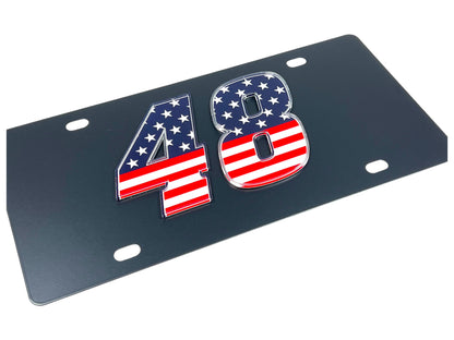 Alex Bowman #48 Patriotic Carbon Steel License Plate