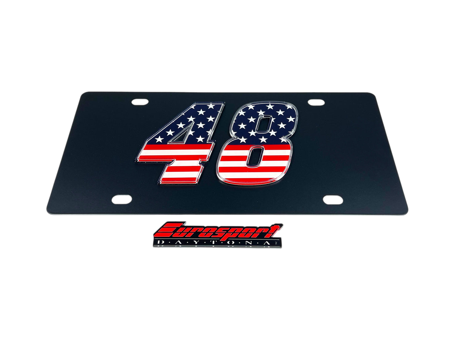 Alex Bowman #48 Patriotic Carbon Steel License Plate