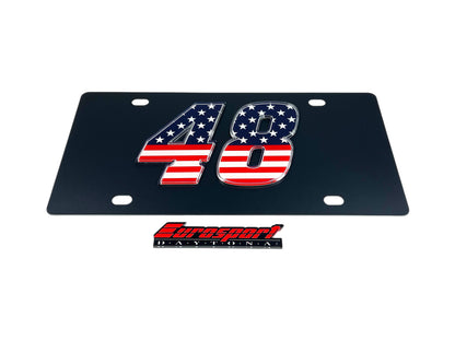 Alex Bowman #48 Patriotic Carbon Steel License Plate