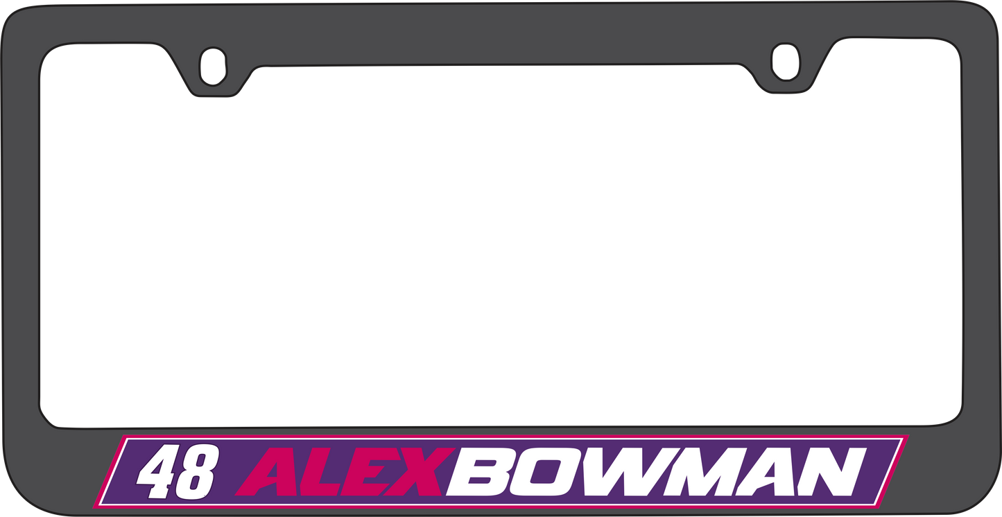 Alex Bowman #48 Ally Name Rail Black License Plate Frame