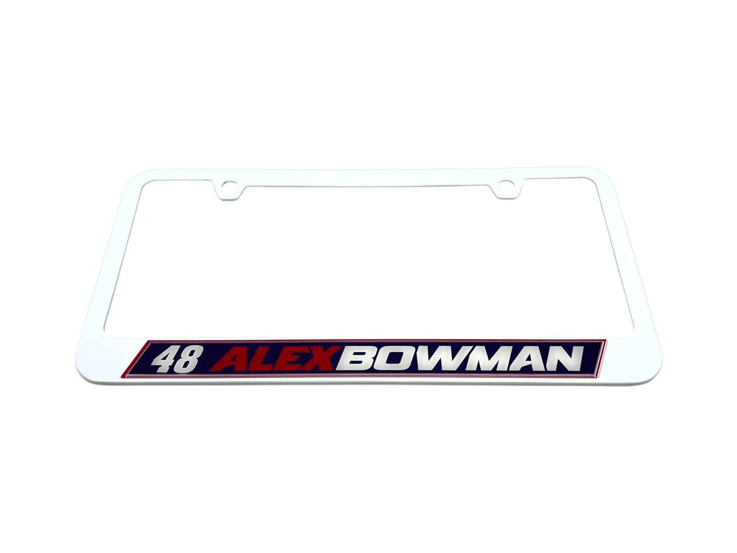 Alex Bowman #48 Ally Name Rail White License Plate Frame