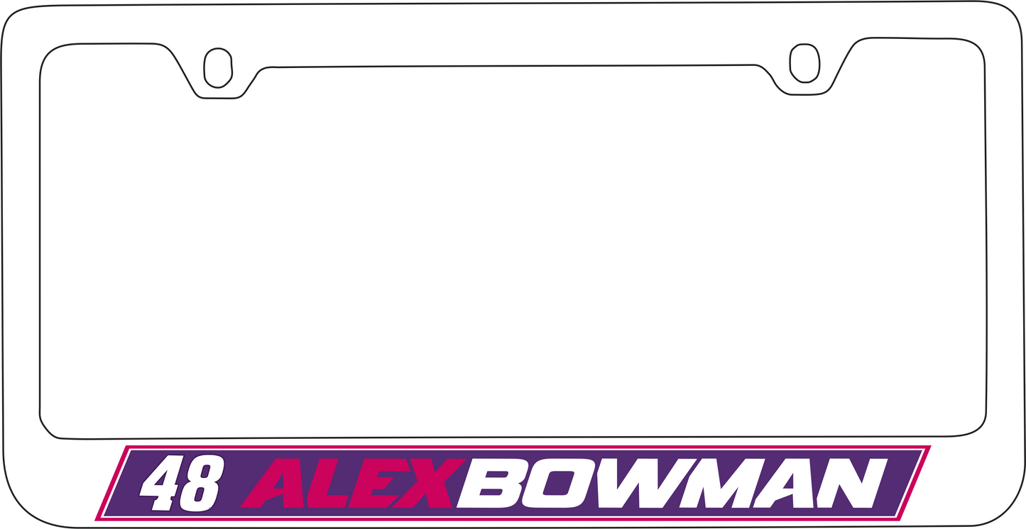 Alex Bowman #48 Ally Name Rail White License Plate Frame