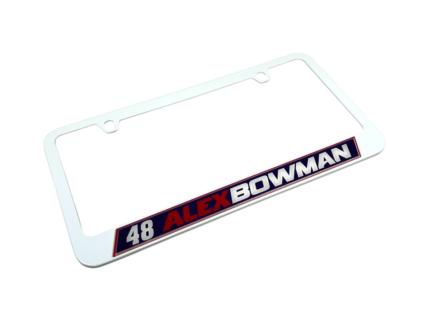 Alex Bowman #48 Ally Name Rail White License Plate Frame