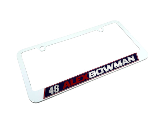 Alex Bowman #48 Ally Name Rail White License Plate Frame