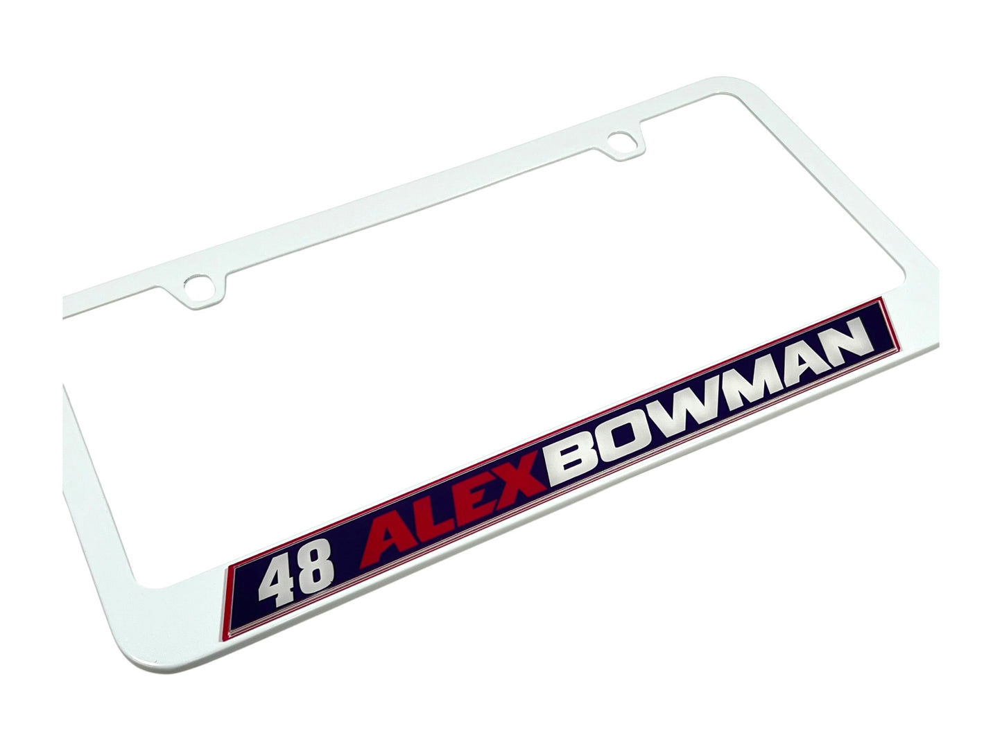 Alex Bowman #48 Ally Name Rail White License Plate Frame