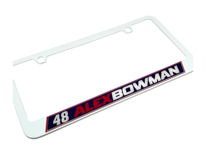 Alex Bowman #48 Ally Name Rail White License Plate Frame