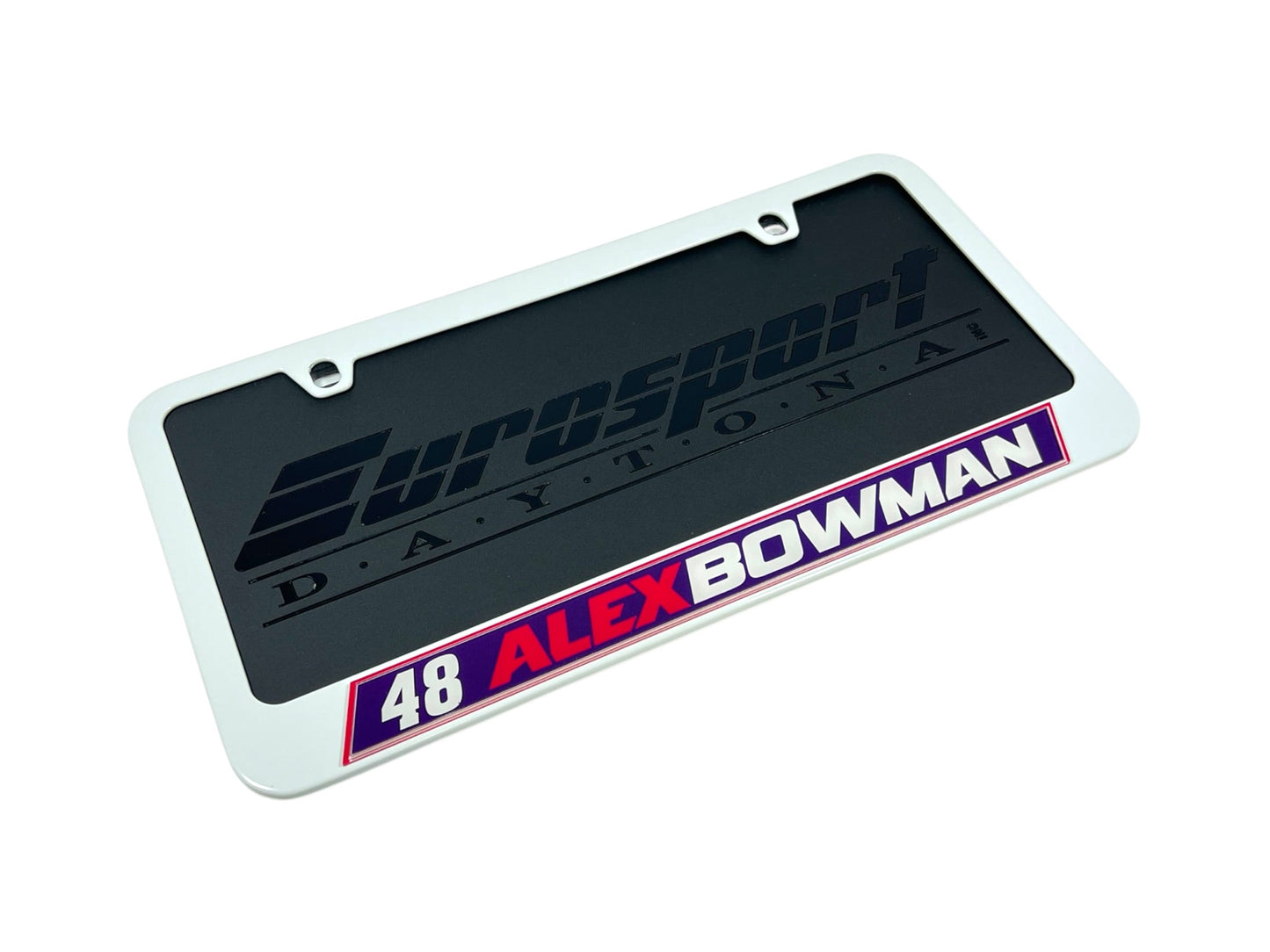 Alex Bowman #48 Ally Name Rail White License Plate Frame