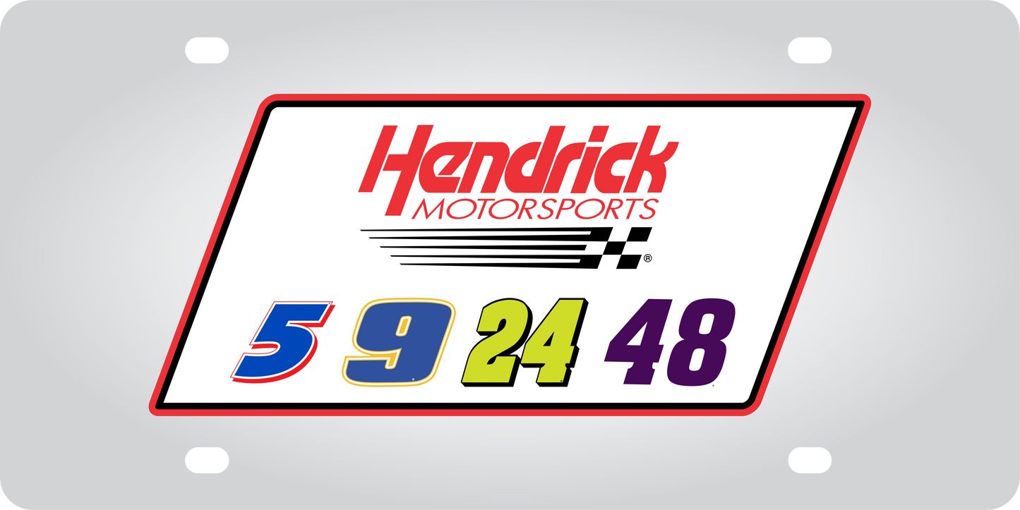 Hendrick Motorsports Team Numbers Stainless Steel License Plate