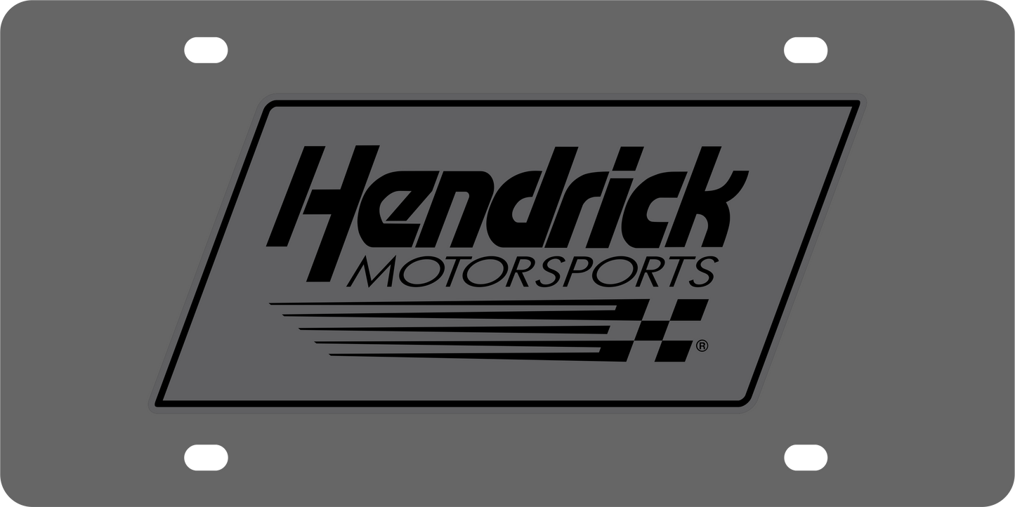 Hendrick Motorsports Blacked Out Carbon Steel License Plate