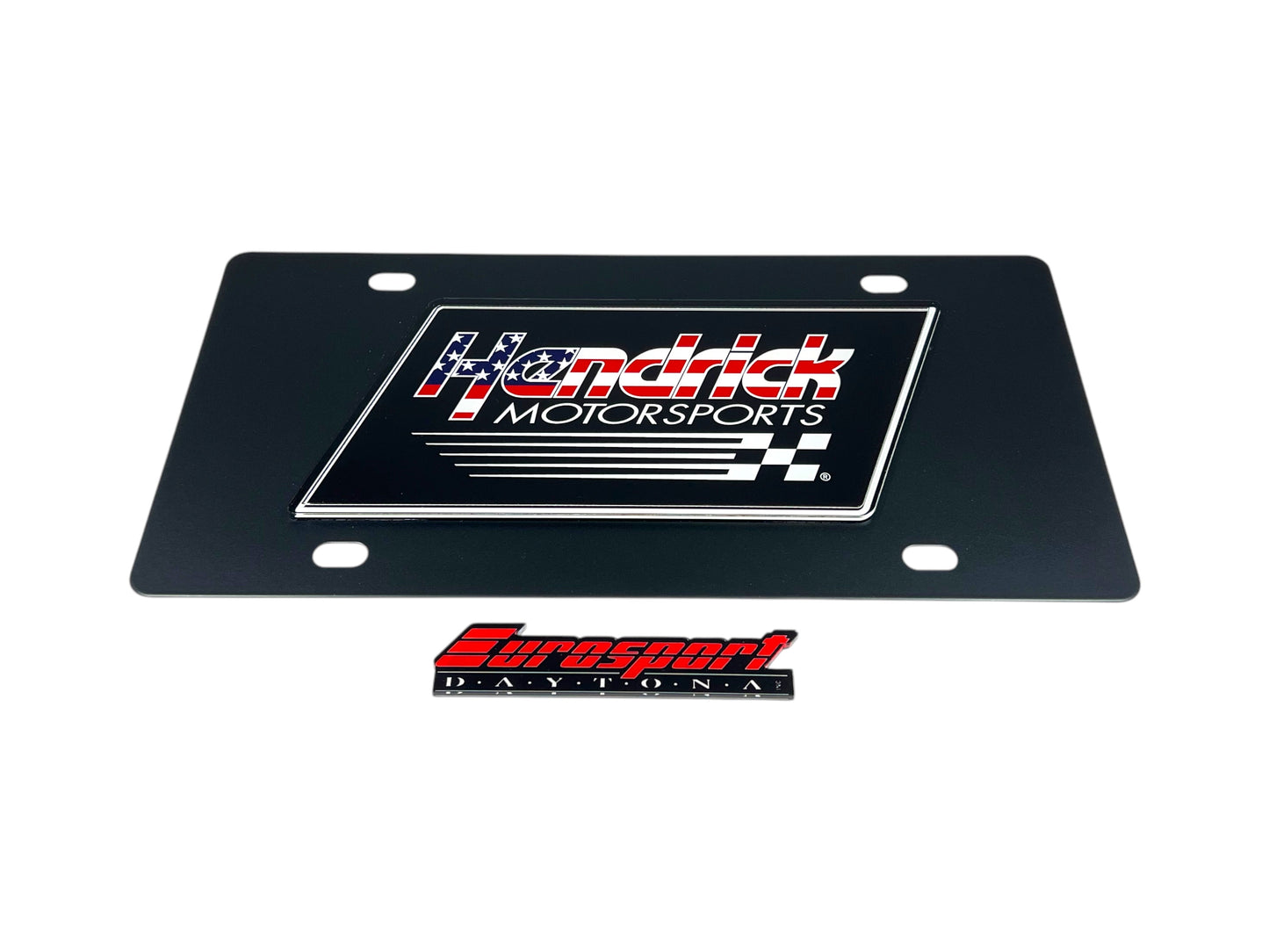 Hendrick Motorsports American Flag Carbon Steel License Plate