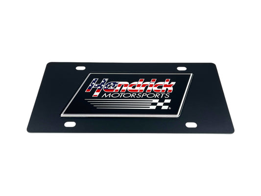 Hendrick Motorsports American Flag Carbon Steel License Plate