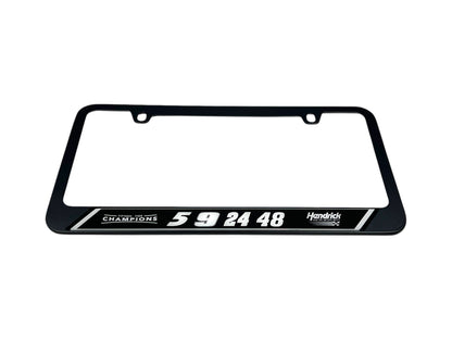 Hendrick Motorsports Team Numbers Black License Plate Frame