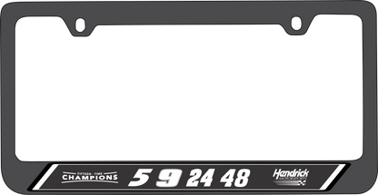Hendrick Motorsports Team Numbers Black License Plate Frame