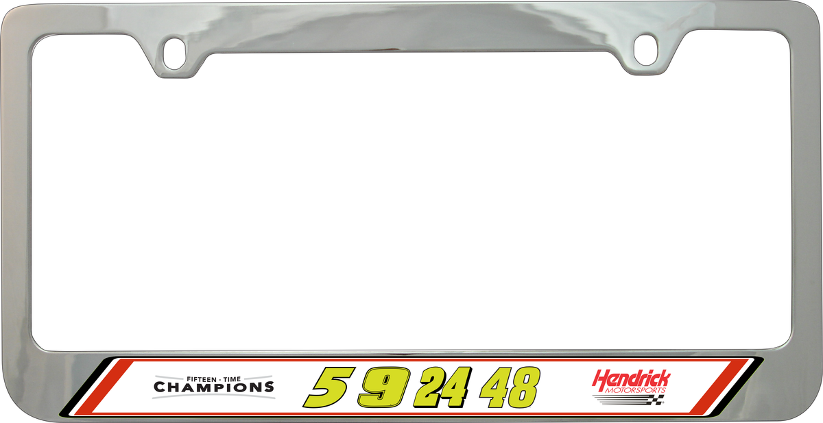 Hendrick Motorsports Fluorescent Team Numbers Chrome License Plate Frame