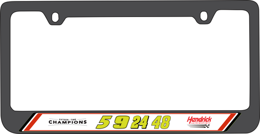 Hendrick Motorsports Fluorescent Team Numbers Black License Plate Frame
