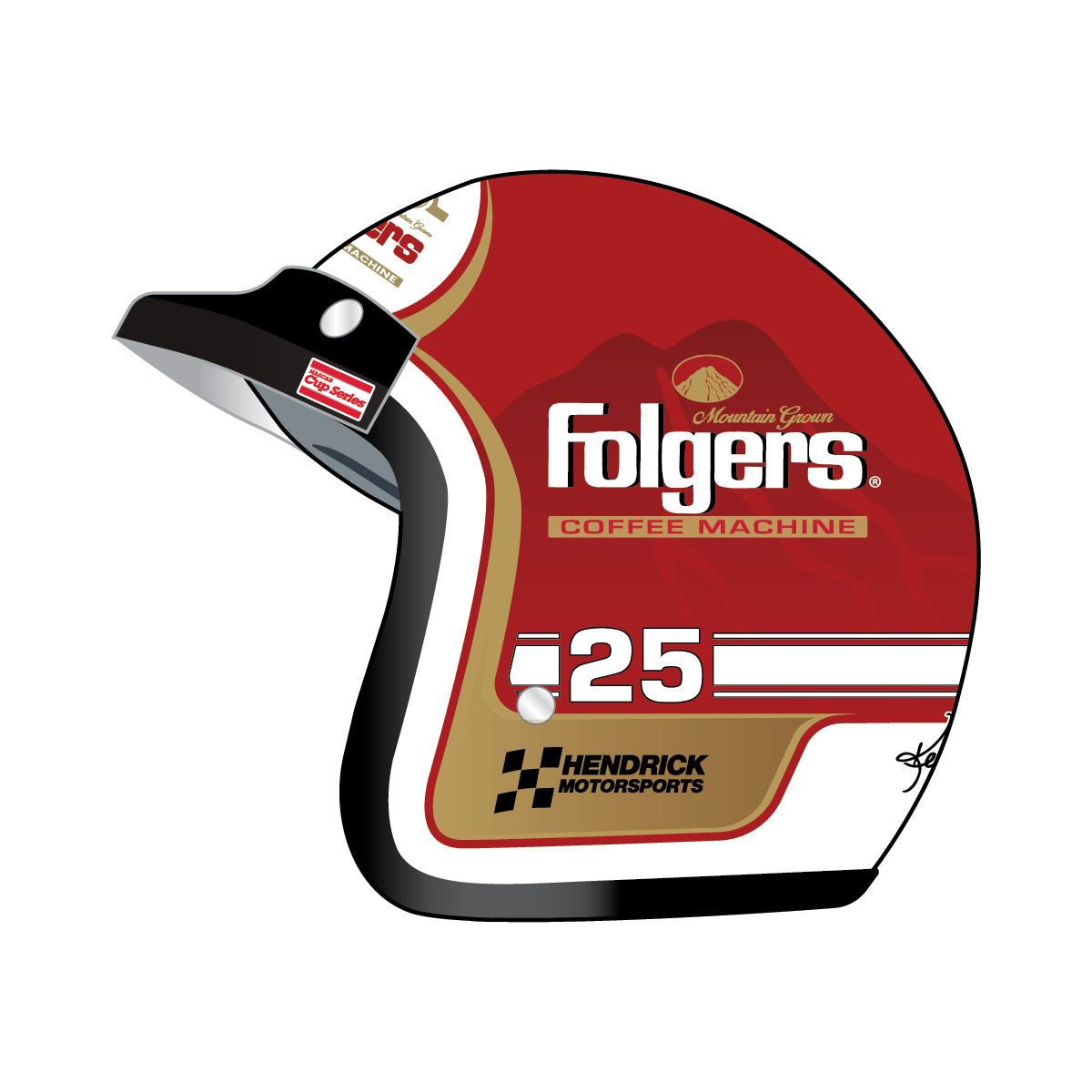 AUTOGRAPHED Ken Schrader #25 Open Face Full Size Replica Helmet