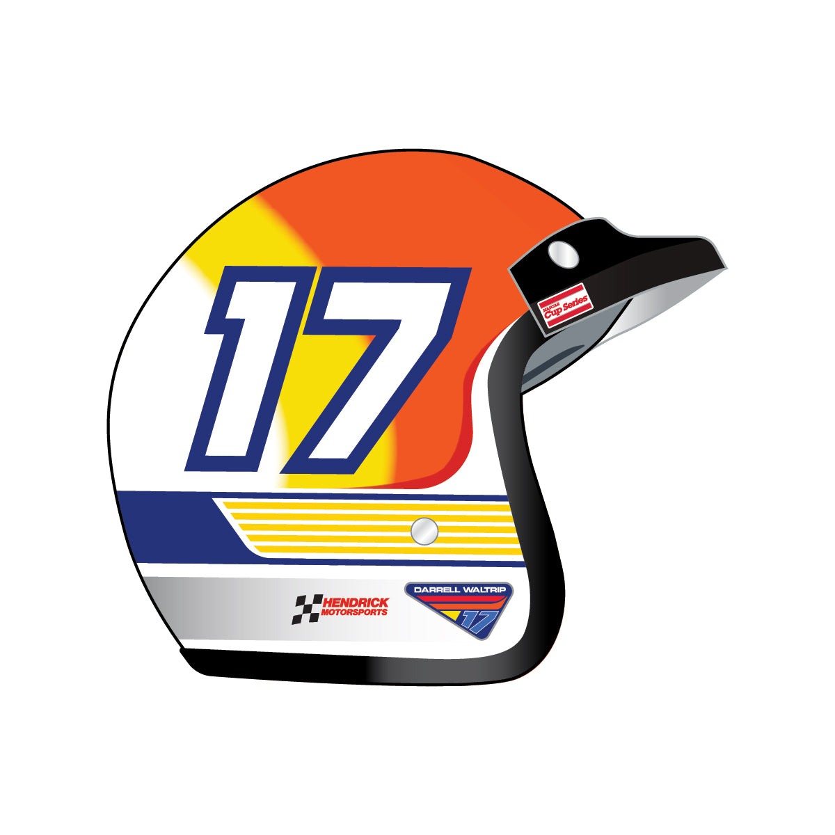 AUTOGRAPHED Darrell Waltrip #17 Open Face Miniature Replica Helmet
