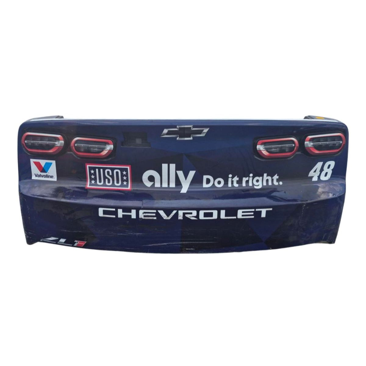 Race Used 2026 Alex Bowman #48 Ally/USO Patriotic Rear Bumper - Inaugural Naval Base Coronado