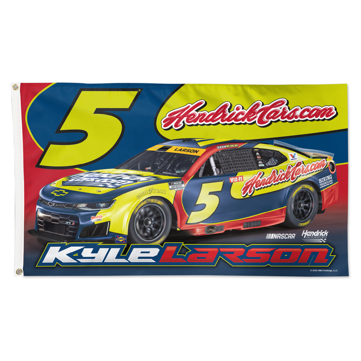 Kyle Larson #5 2026 HendrickCars.com Tribute 3' x 5' Flag