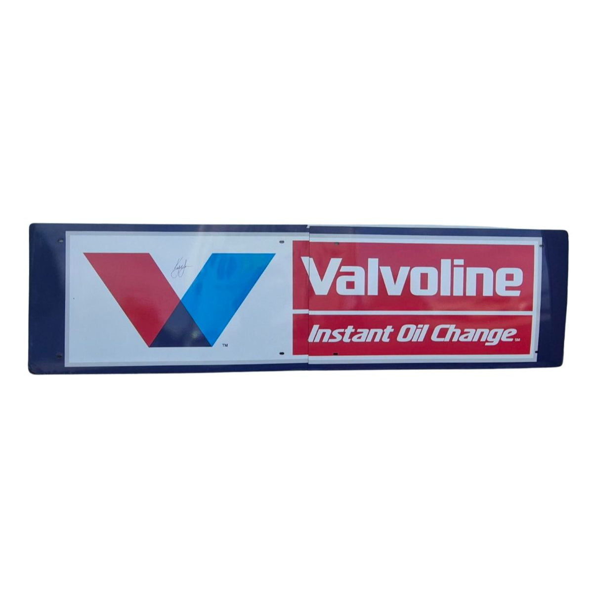 AUTOGRAPHED Race Used 2021 Kyle Larson #5 Valvoline/Cincinnati Pit Box Sign
