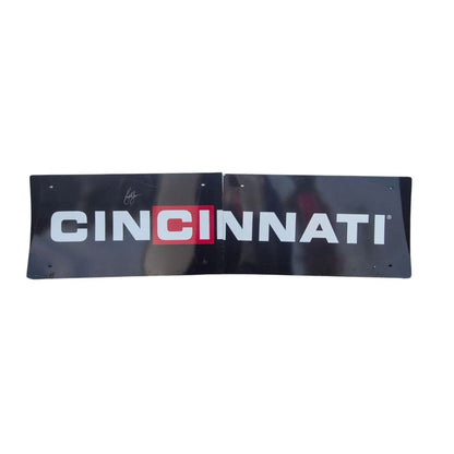 AUTOGRAPHED Race Used 2021 Kyle Larson #5 Valvoline/Cincinnati Pit Box Sign