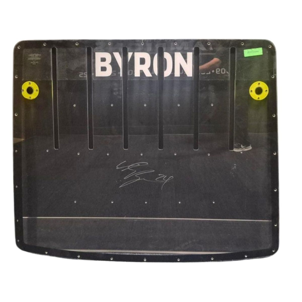 AUTOGRAPHED Race Used 2025 William Byron #24 Rear Windshield - Dover