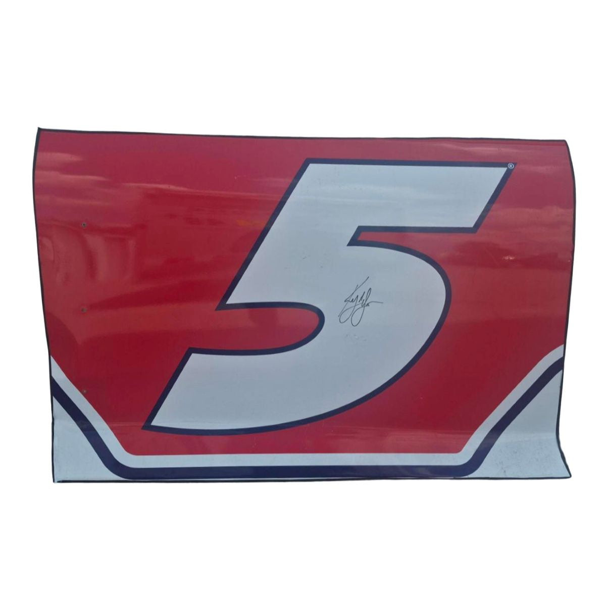 AUTOGRAPHED Race Used 2021 Kyle Larson #5 Valvoline Left Side Door - Bristol 2, Win