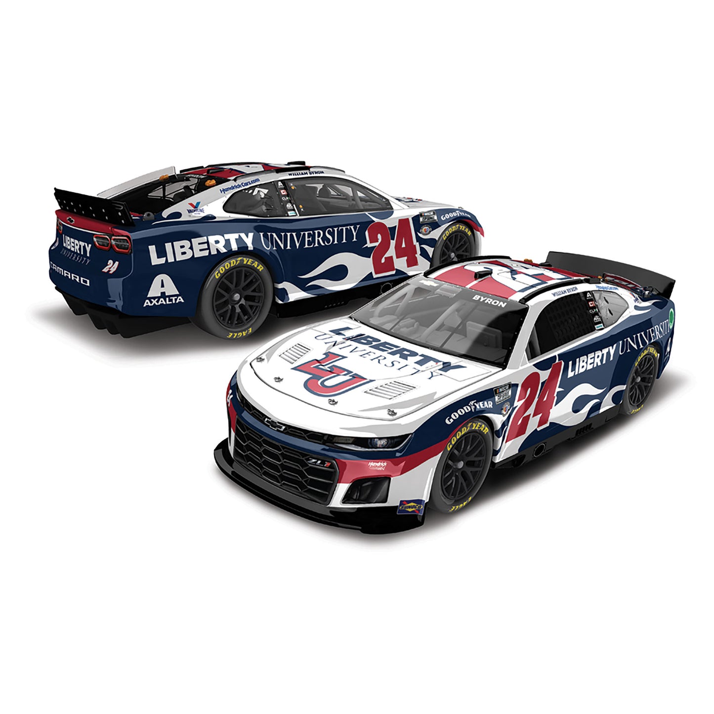 AUTOGRAPHED William Byron #24 2023 Liberty University 1:24 HO Die-Cast
