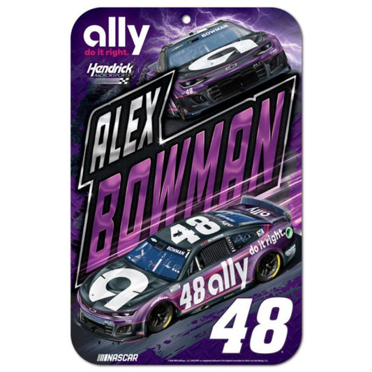 Alex Bowman #48 2025 ally 11" x 17" Plastic Sign