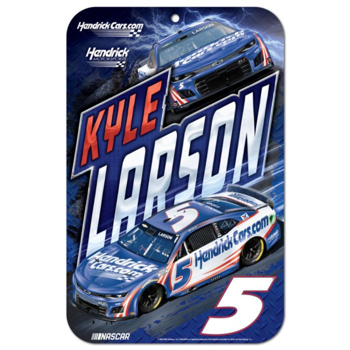 Kyle Larson #5 2025 HendrickCars.com 11" x 17" Plastic Sign