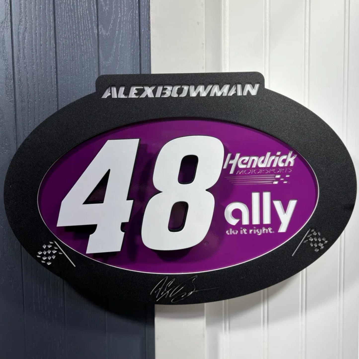 Alex Bowman #48 Oval 3D Sheet Metal Sign