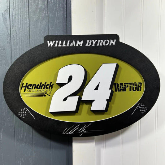 William Byron #24 Oval 3D Sheet Metal Sign