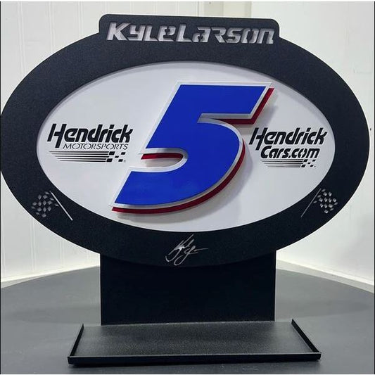 Kyle Larson #5 Oval 3D Sheet Metal Diecast Display