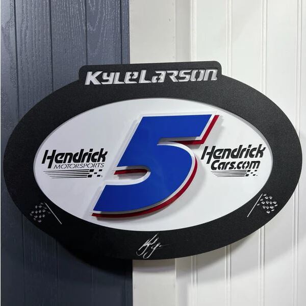 Kyle Larson #5 Oval 3D Sheet Metal Sign